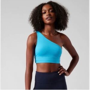 Athleta One Shoulder Blue Top